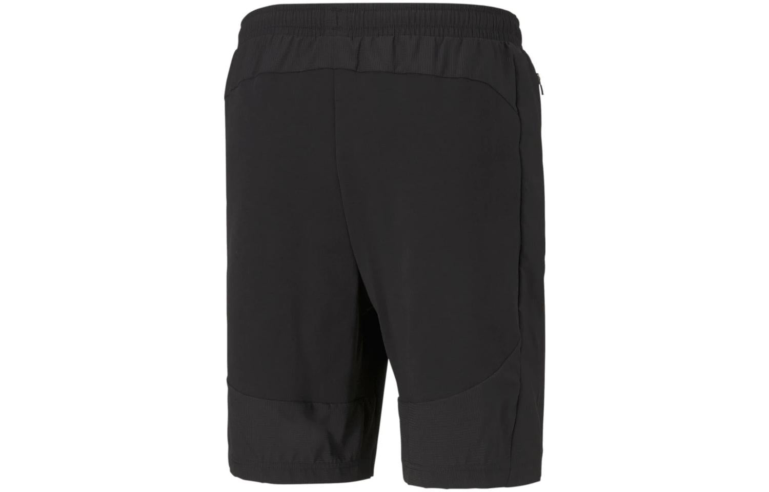 PUMA Solid Color Knit Logo Athleisure Casual Sports Shorts Black 585868-01