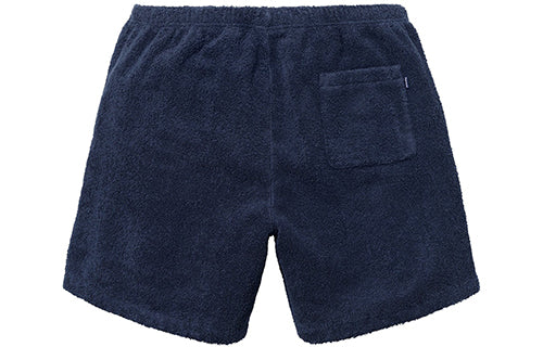 Image of Supreme SS18 Terry Logo Short Navy Alphabet LOGO Shorts Unisex Navy Blue SUP-SS1