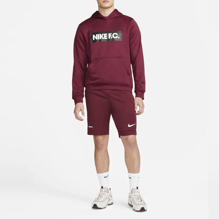 Nike Dri-FIT FC Libero Solid Color Logo Straight Sports Shorts Red DH9664-638