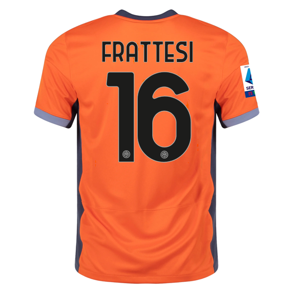 Image of Nike Inter Milan Davide Frattesi Third Jersey w/ Serie A + Copa Italia Patches 2