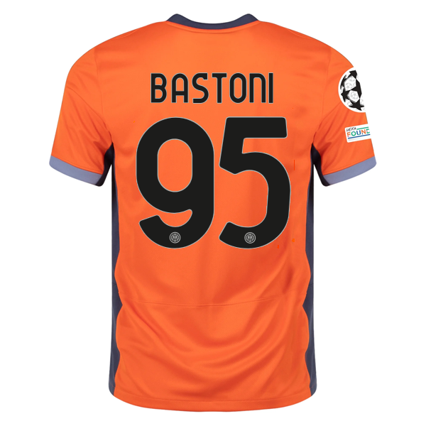 Image of Nike Inter Milan Alessandro Bastoni Third Jersey w/ Champions League Patches 23/