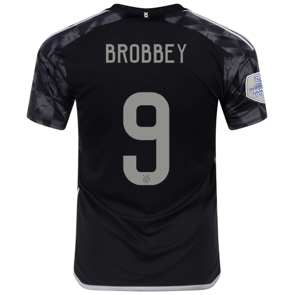 Image of adidas Ajax Brian Brobbey Third Jersey w/ Eredivise League Patch 23/24 (Black)