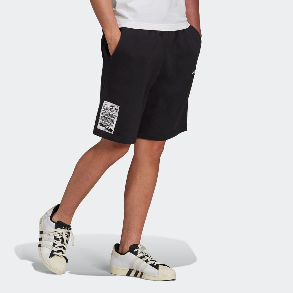 Image of adidas Solid Color Casual Straight Sports Shorts Japanese Version Men's Black HF