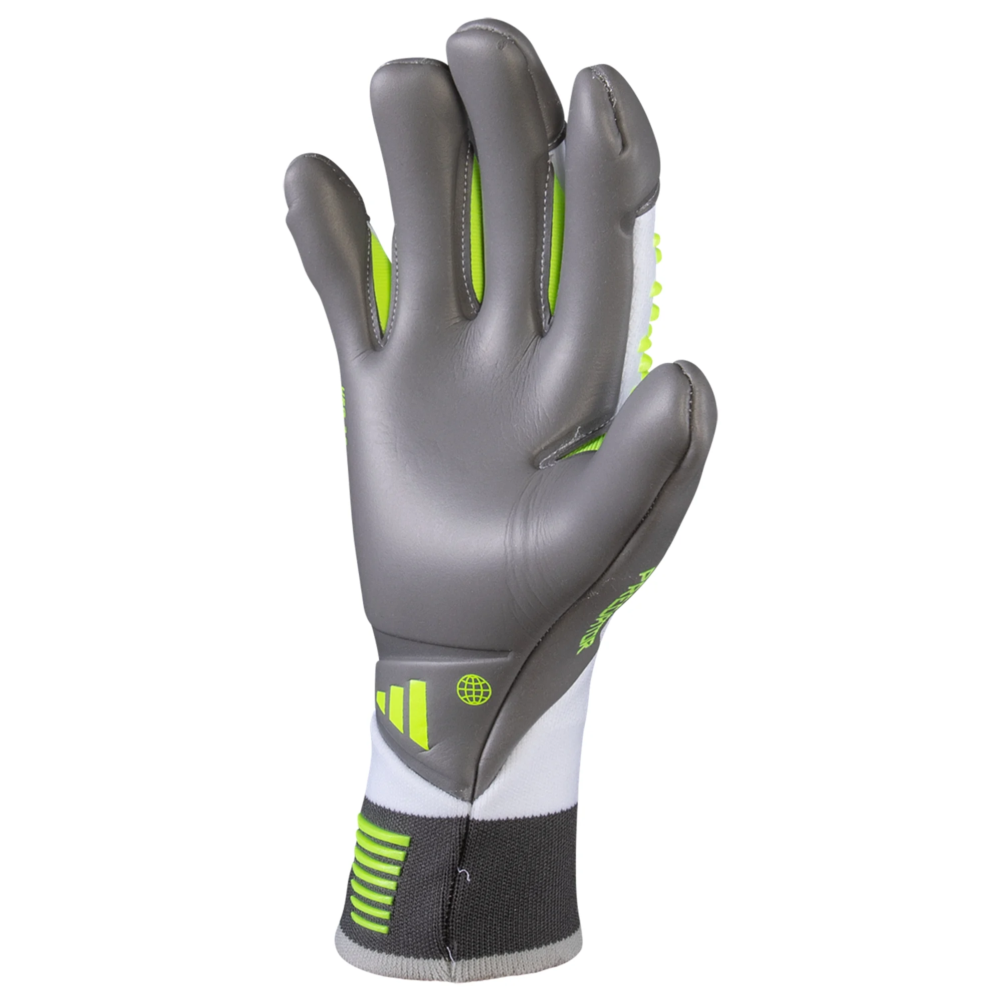 Image of Adidas Predator Pro Hybrid Goalkeeper Glove (White/Lucid Lemon)