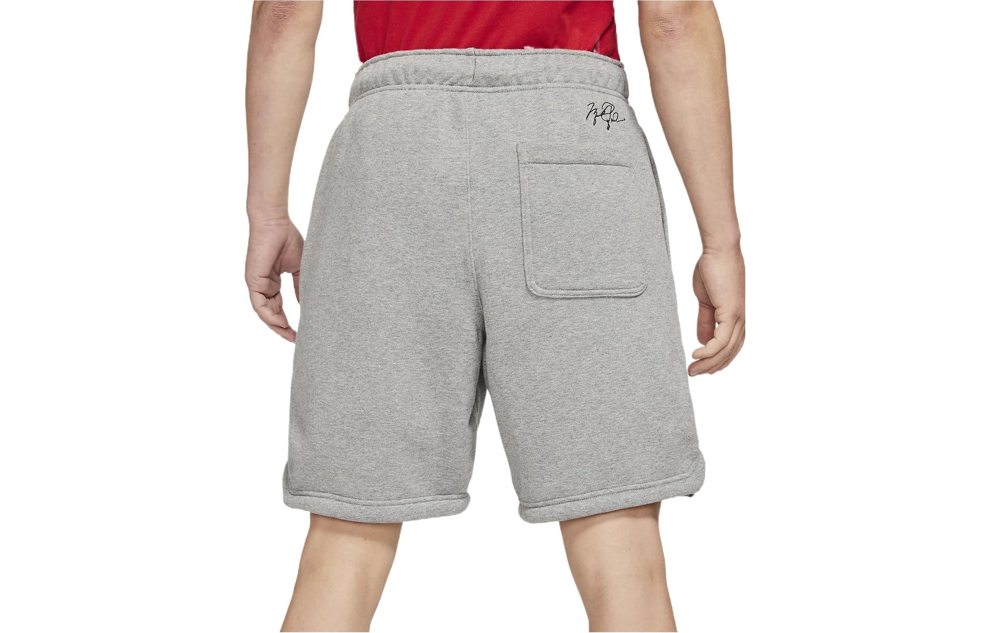 Men's Air Jordan Solid Color Drawstring Fleece Straight Casual Gray Shorts DA982