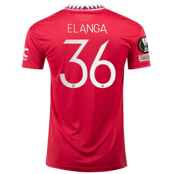 Image of adidas Manchester United Anthony Elanga Home Jersey w/ Europa League Patches 22/