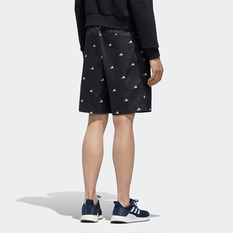 Image of adidas M Short Gen Aop Logo Printing Sports Shorts Black GJ5107