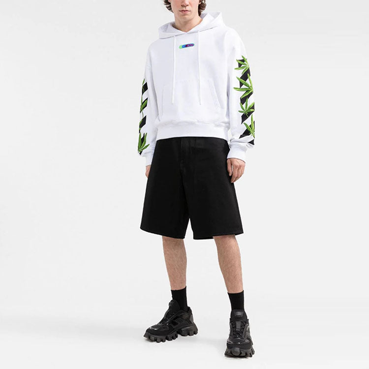 Men's OFF-WHITE SS22 Arrow Logo Printing Casual Shorts Loose Fit Black OMYC010C9