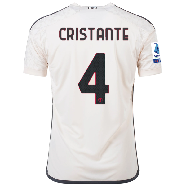 قميص adidas AS Roma Bryan Cristante الاحتياطي مع رقعة الدوري الإيطالي رقم 23/24 (بيج)