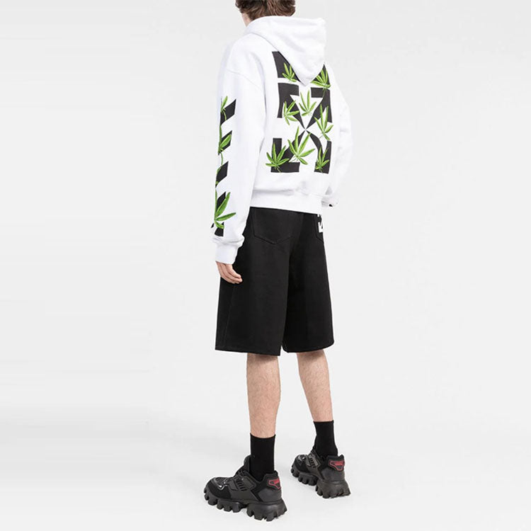 Image of Men's OFF-WHITE SS22 Arrow Logo Printing Casual Shorts Loose Fit Black OMYC010C9