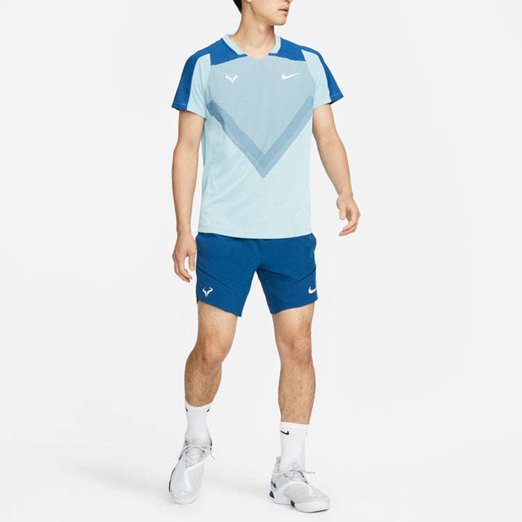 Image of Men's Nike Solid Color Logo Tennis Sports Shorts Blue DD8544-476