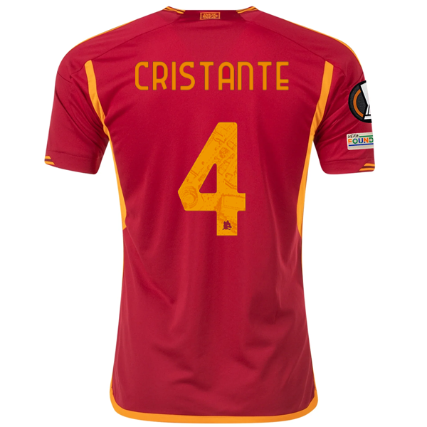 adidas Roma Bryan Cristante Heimtrikot mit Europa League-Aufnähern 23/24 (Team Vic