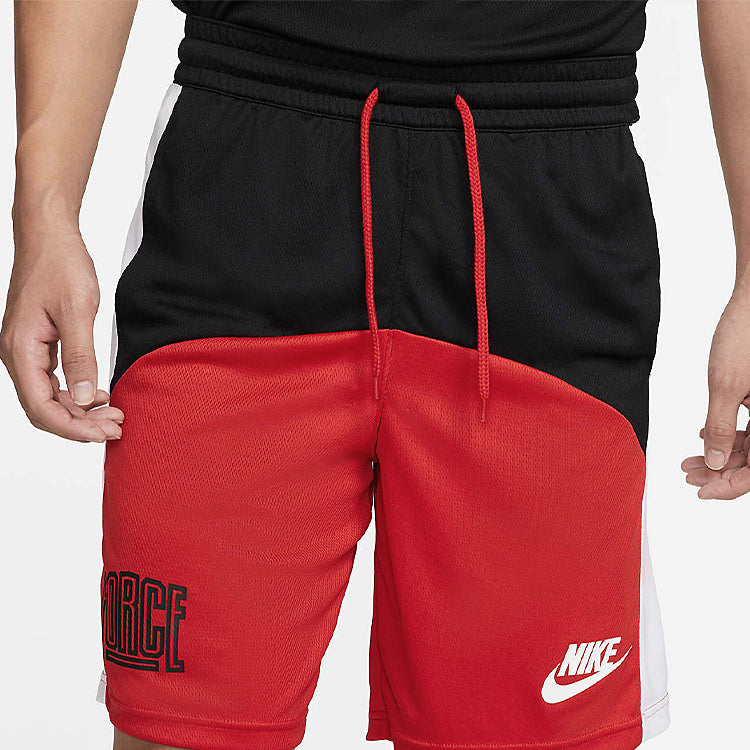 Image of Men's Nike Colorblock Logo Straight Shorts Black Red DQ5827-011