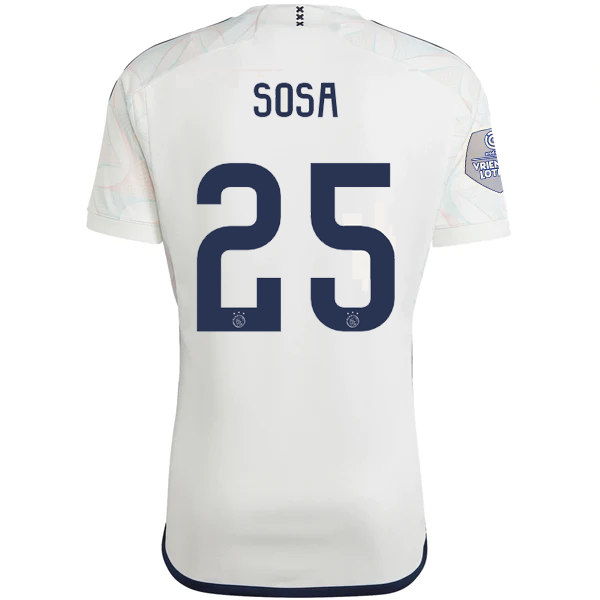 Image of adidas Ajax Borna Sosa Away Jersey w/ Eredivise League Patch 23/24 (Core White)