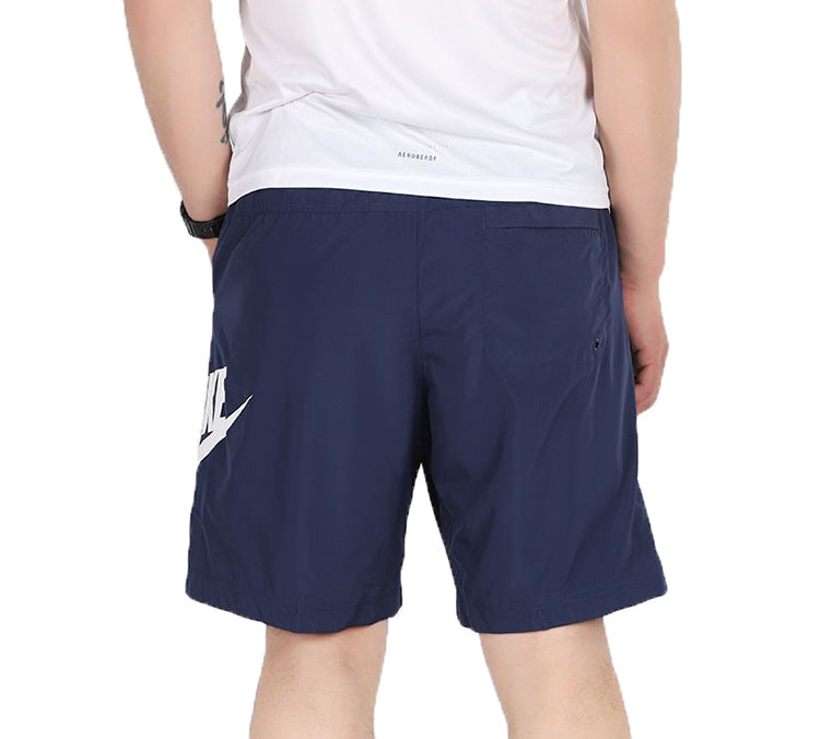 Image of Nike Ce Short Woven Hybrid Large Logo Sports Training Shorts Navy Blue CJ4441-41