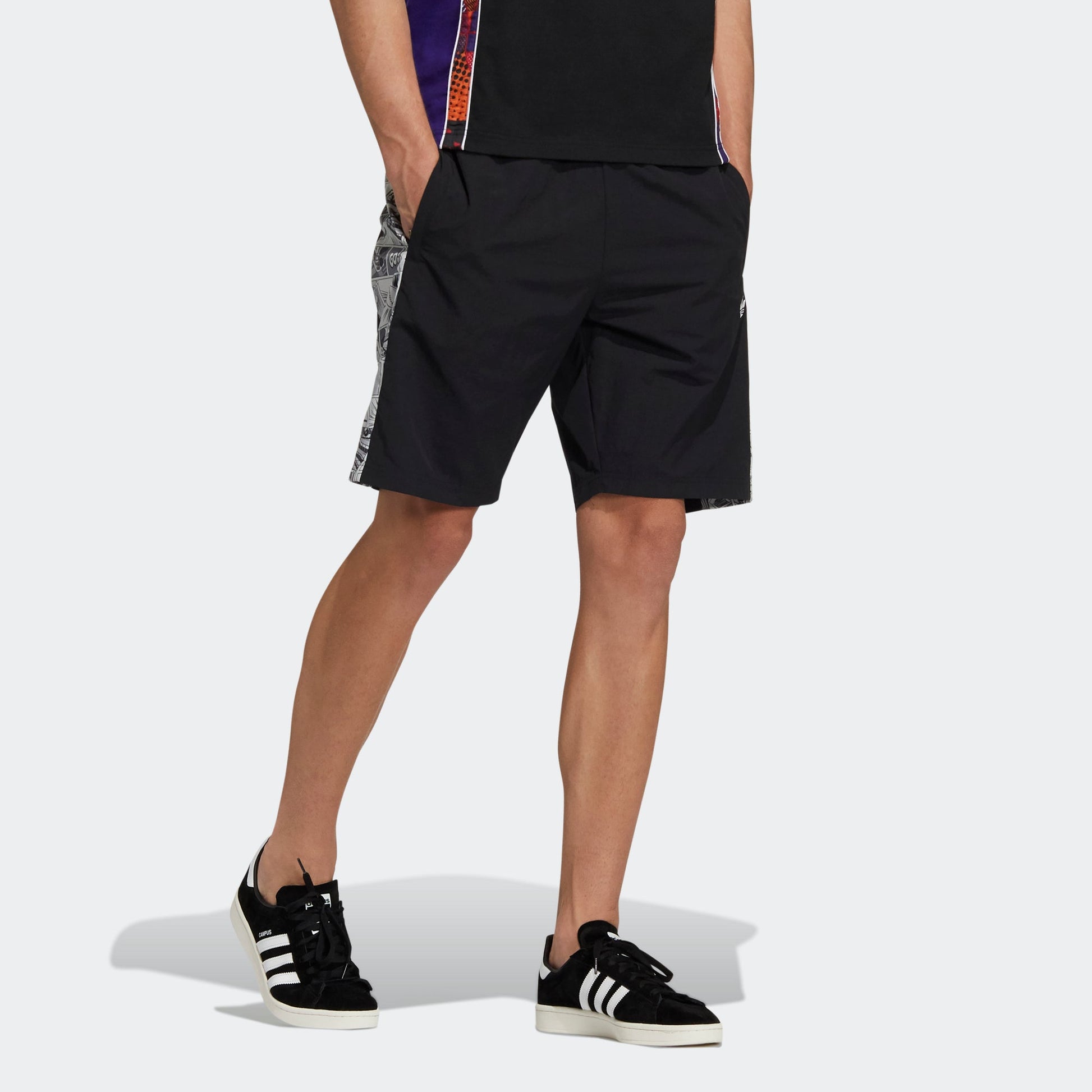 adidas originals Manga Short 1 Character Printing Sports Shorts Black HD9075