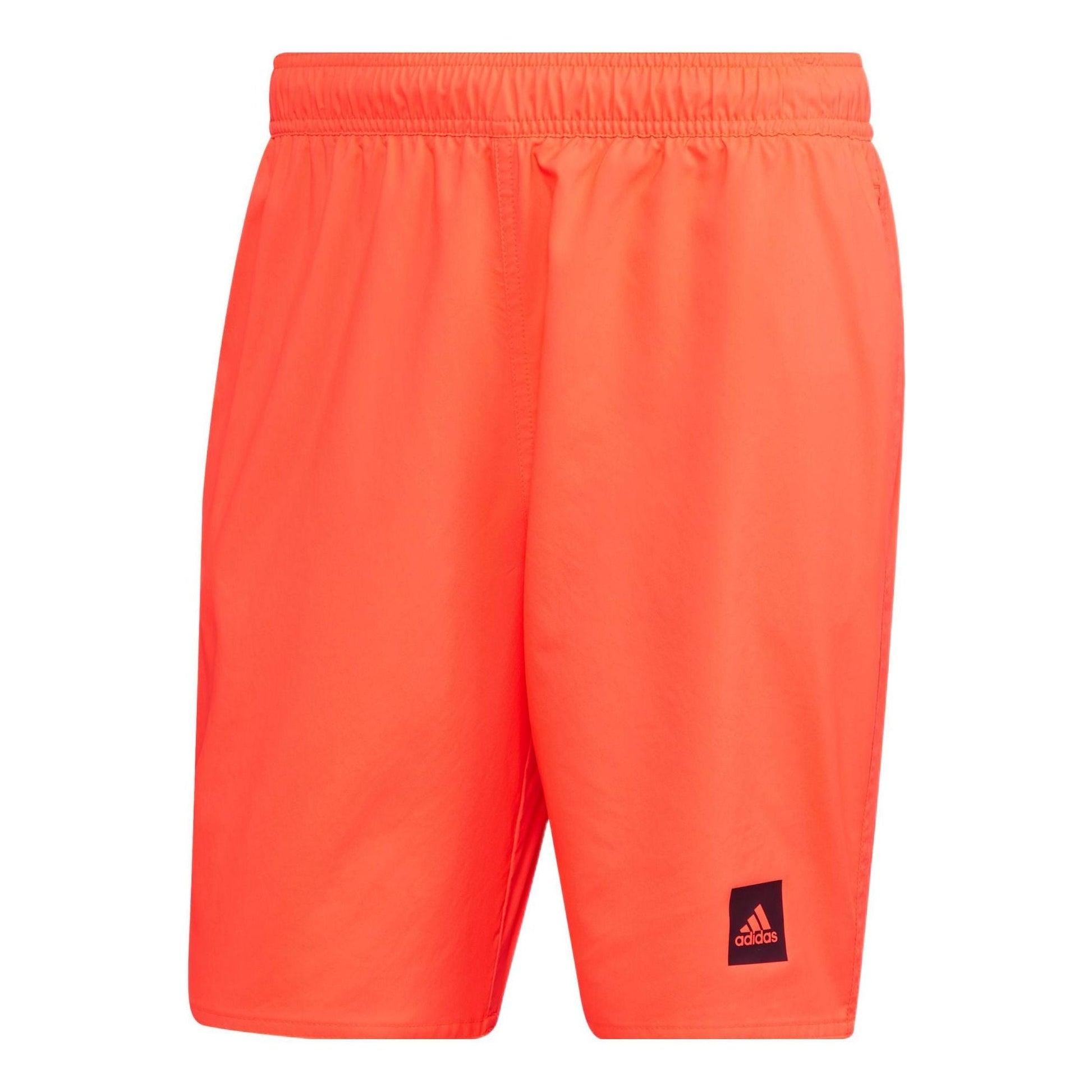 Men's adidas Solid Clx Sh Cl Solid Color Logo Straight Sports Shorts Orange HC85