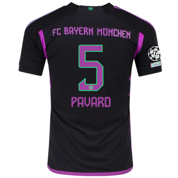Image of adidas Bayern Munich Authentic Benjamin Pavard Away Jersey w/ Champions League P