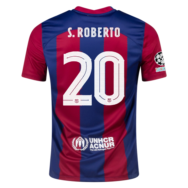 Nike Barcelona Sergi Roberto Home Jersey 23/24 w/ Champions League Patches (Nobl