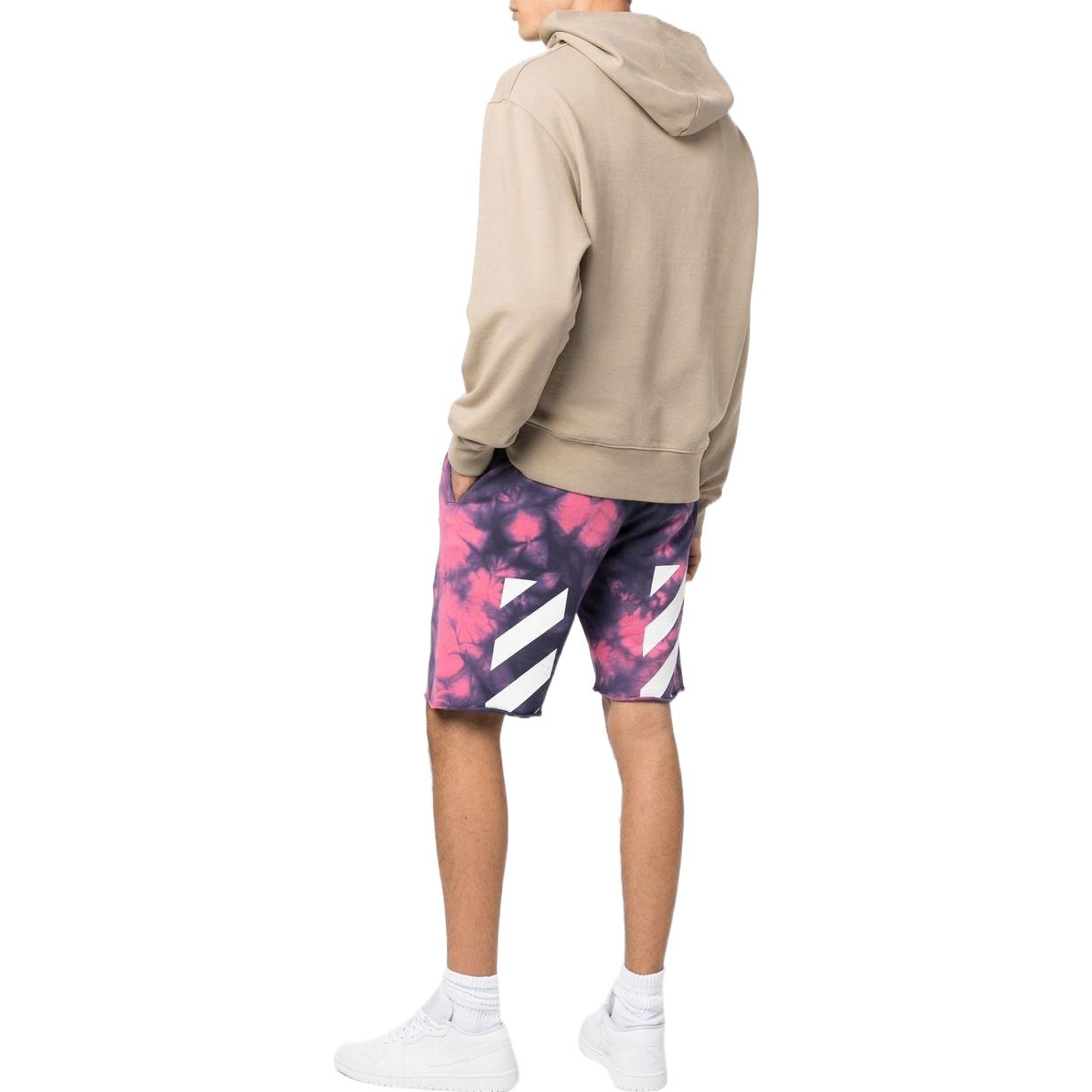 Image of Off-White tie-dye Track Shorts 'Pink' OMCI006F22FLE0073401