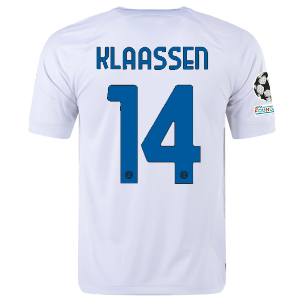 Image of Nike Inter Milan Davy Klaassen Away Jersey w/ Champions League + Copa Italia Pat
