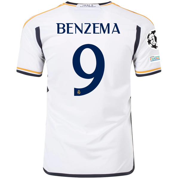 Image of adidas Real Madrid Karim Benzema Home Jersey w/ Champions League + Club World Cu