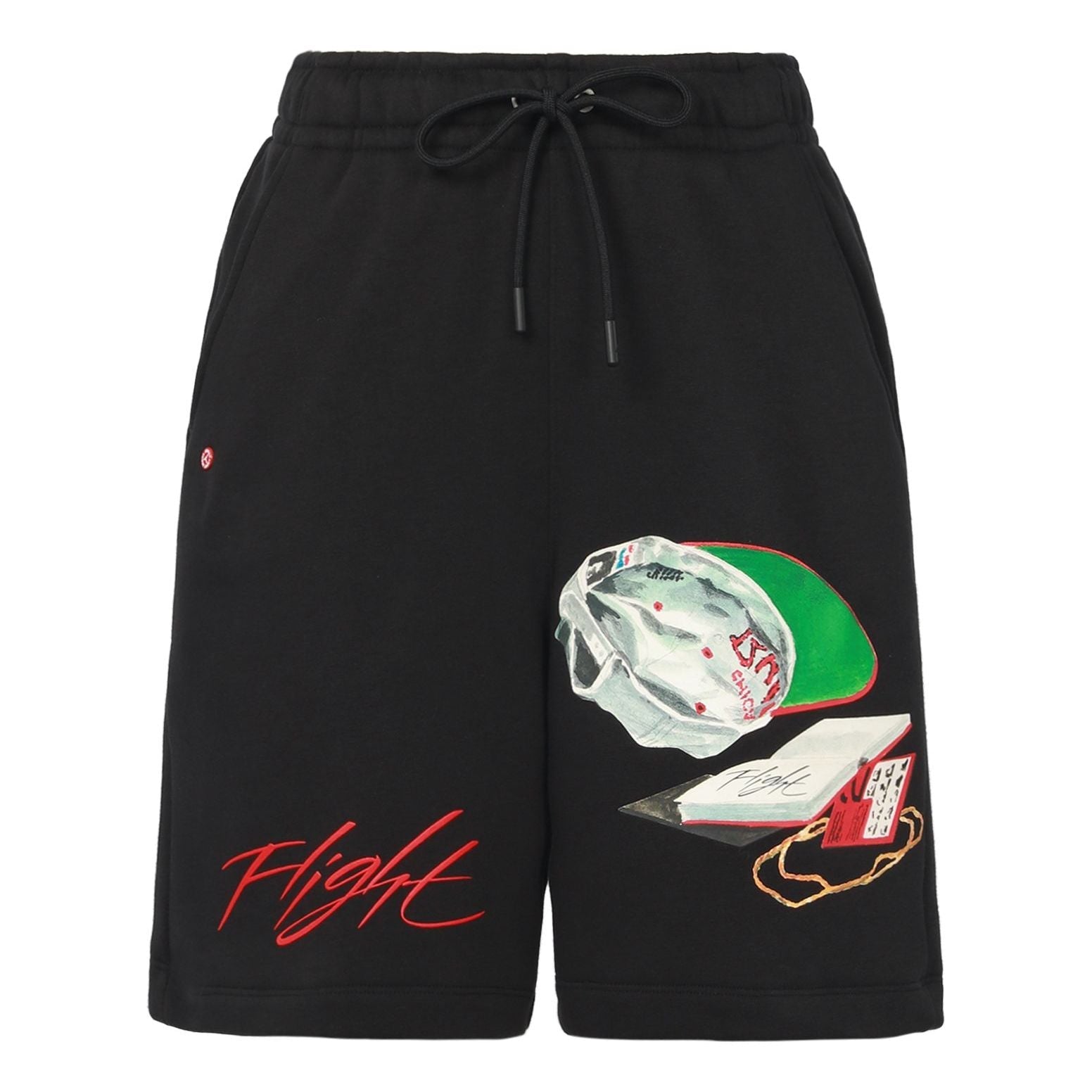 Image of Men's Air Jordan Alphabet Pattern Printing Straight Sports Shorts Black DQ7543-0