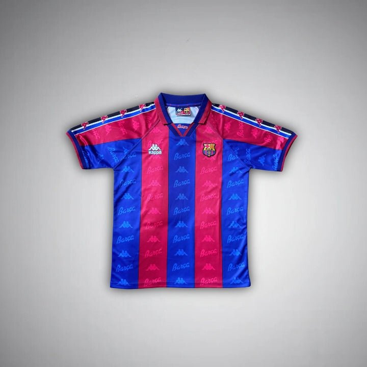 Image of FC Barcelona 95/97 Premium Retro Kit - Premium Quality Jersey at FootballPrestige.com