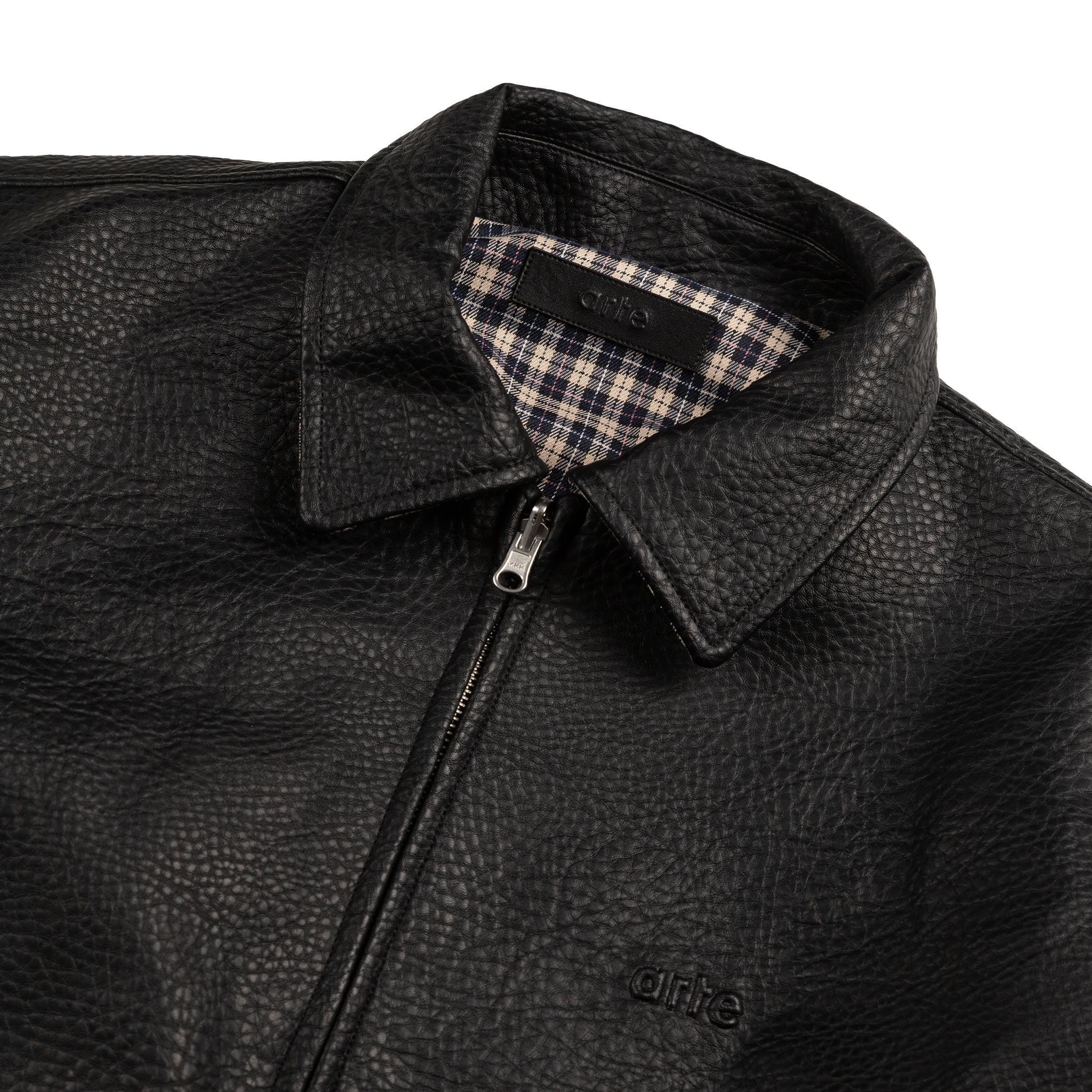 Image of Arte Antwerp Reversible Plaid Leather Jacket