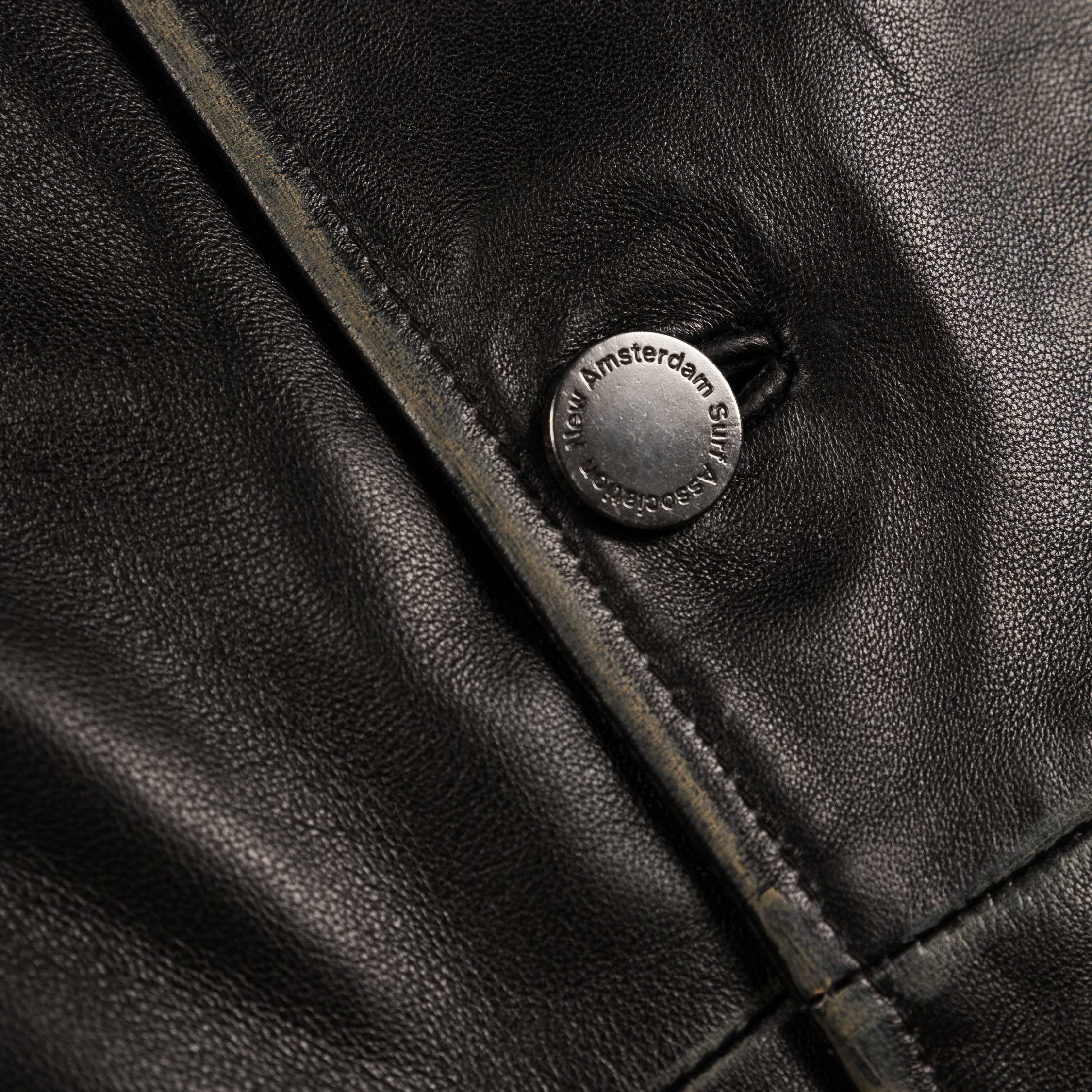 Image of New Amsterdam Surf Association Leather Jacket Boxy Fit