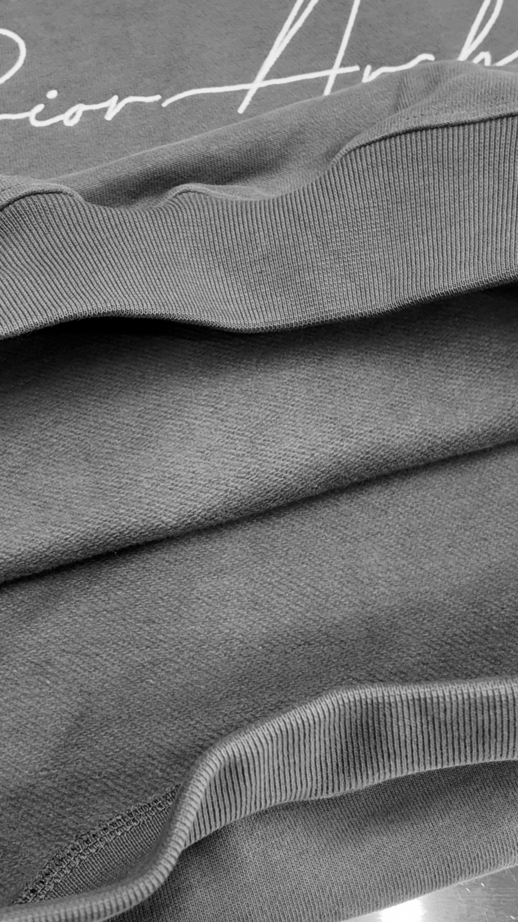 Image of Prior Embroidery Logo Oversized Cropped Hoodie Slate