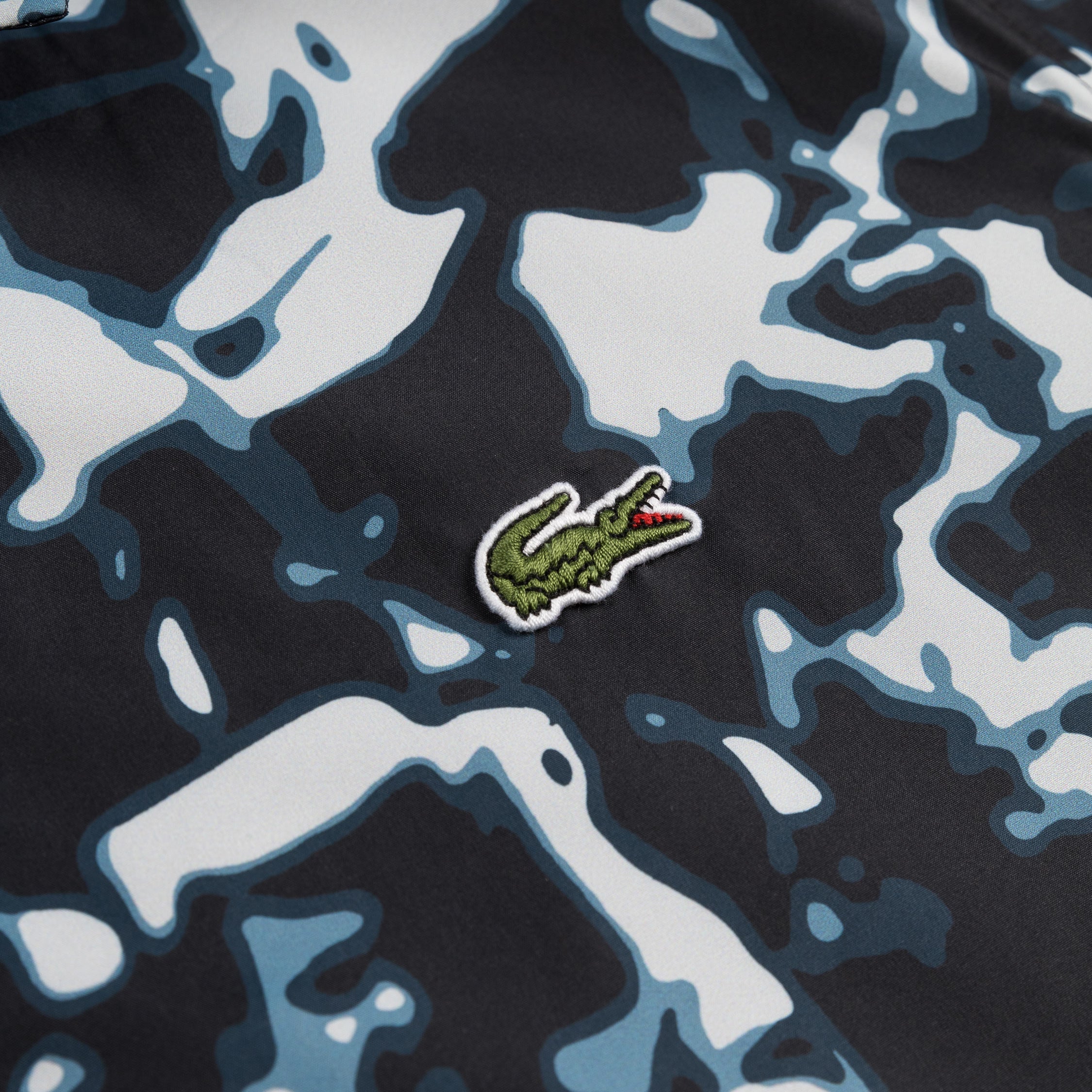 Image of Lacoste Print Motif Water-Repellent Windbreaker
