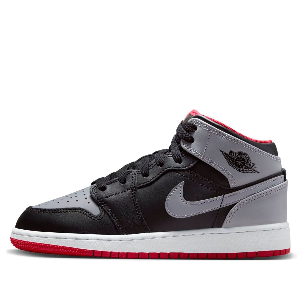 Image of Air Jordan 1 Mid 'Black Grey Red' DQ8423-006