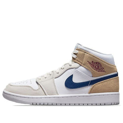 Image of Air Jordan 1 Mid 'White Khaki Blue Void' DO6726-100