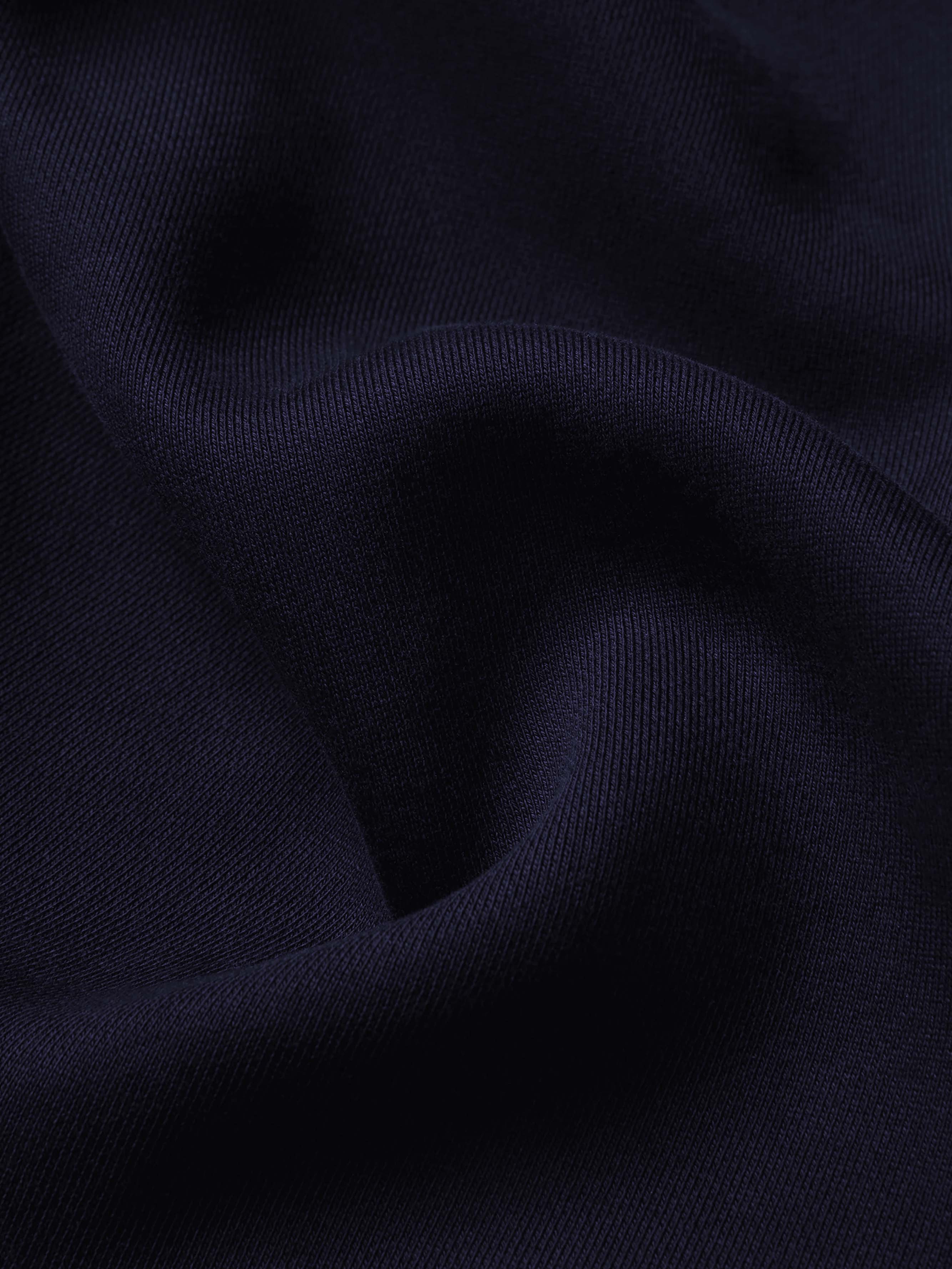Image of Prior Embroidery Logo Oversized Cropped Hoodie Midnight Navy