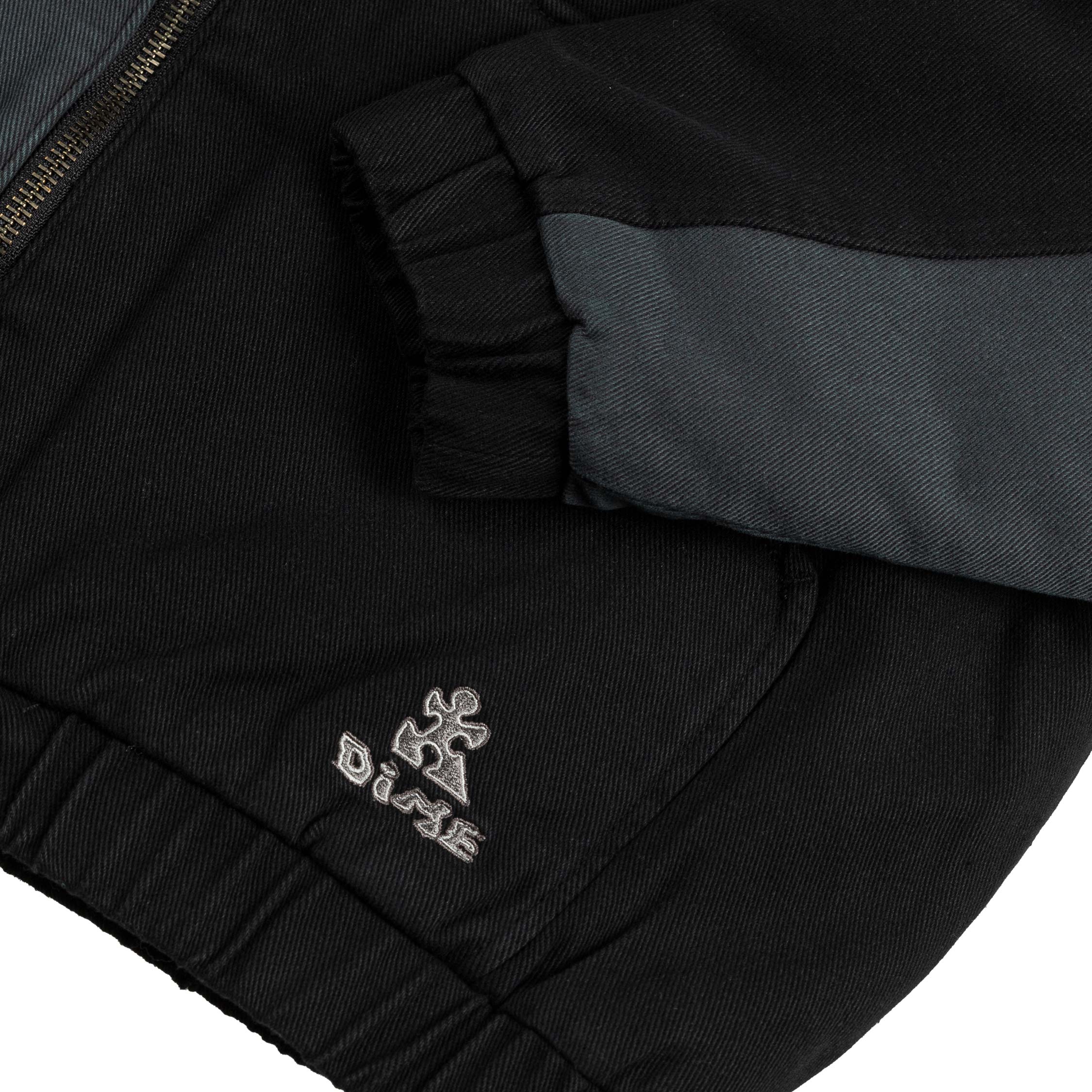 Dime Panel Denim Hooded Bomber