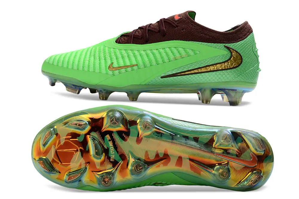Image of Bottom view of Nike Phantom 6 Elite FG x Travis Scott showing advanced firm ground traction soleplate for speed and control