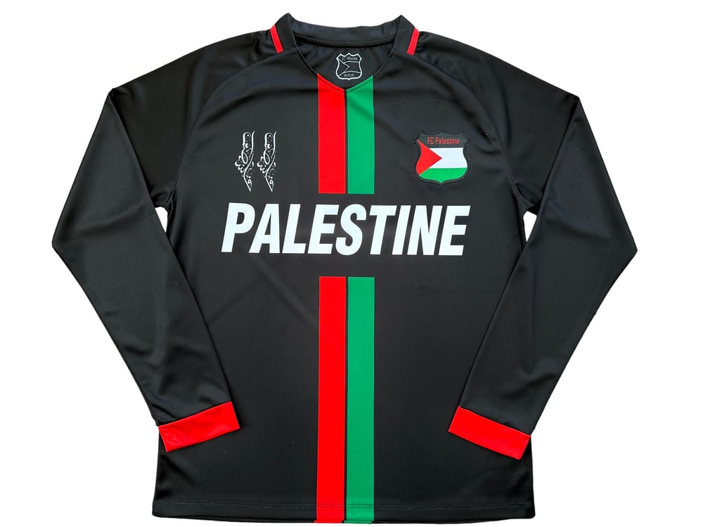 Palestine Black Centre Striped (Red/Green English) L/S Football Shirt