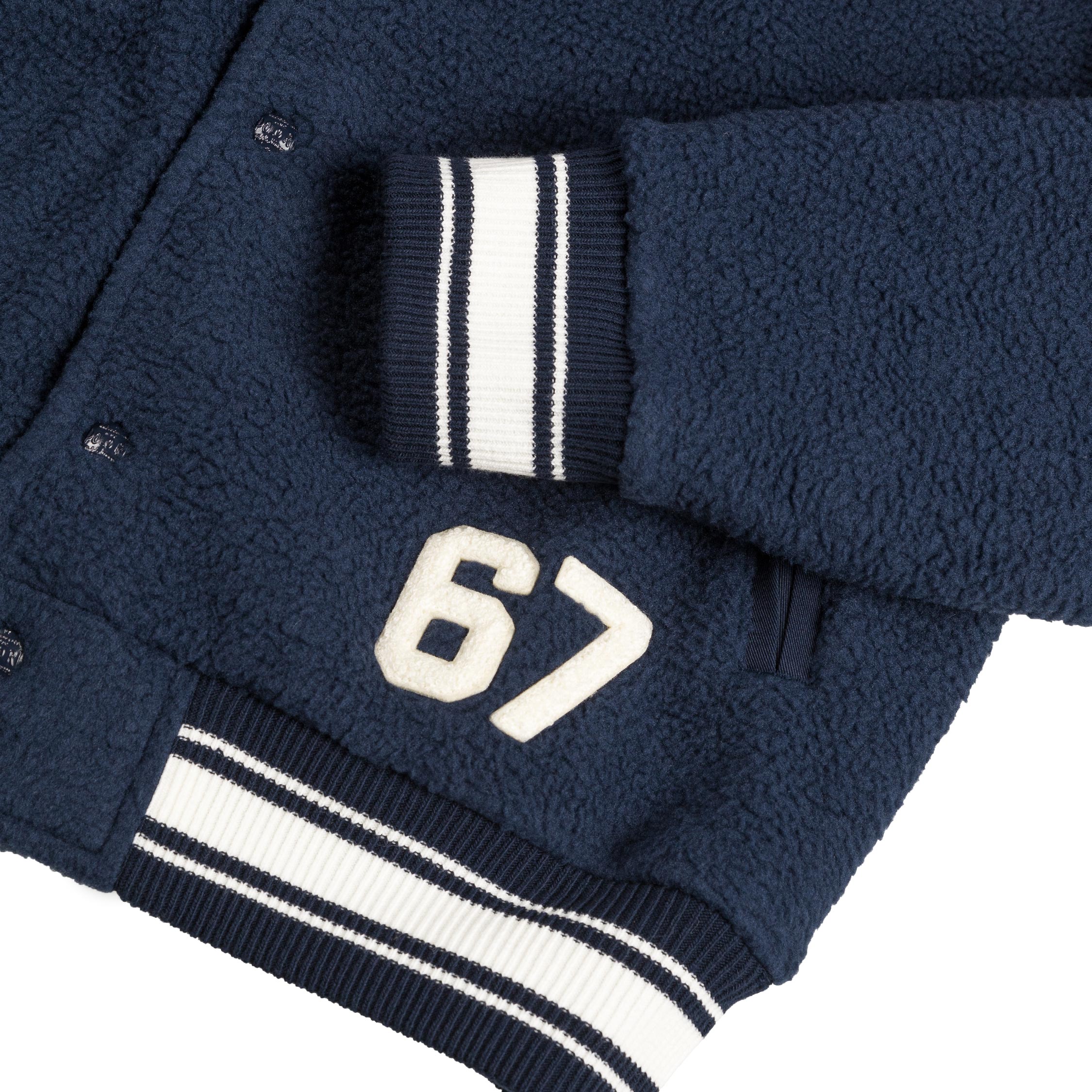 Image of Polo Ralph Lauren Pile Fleece Letterman Jacket