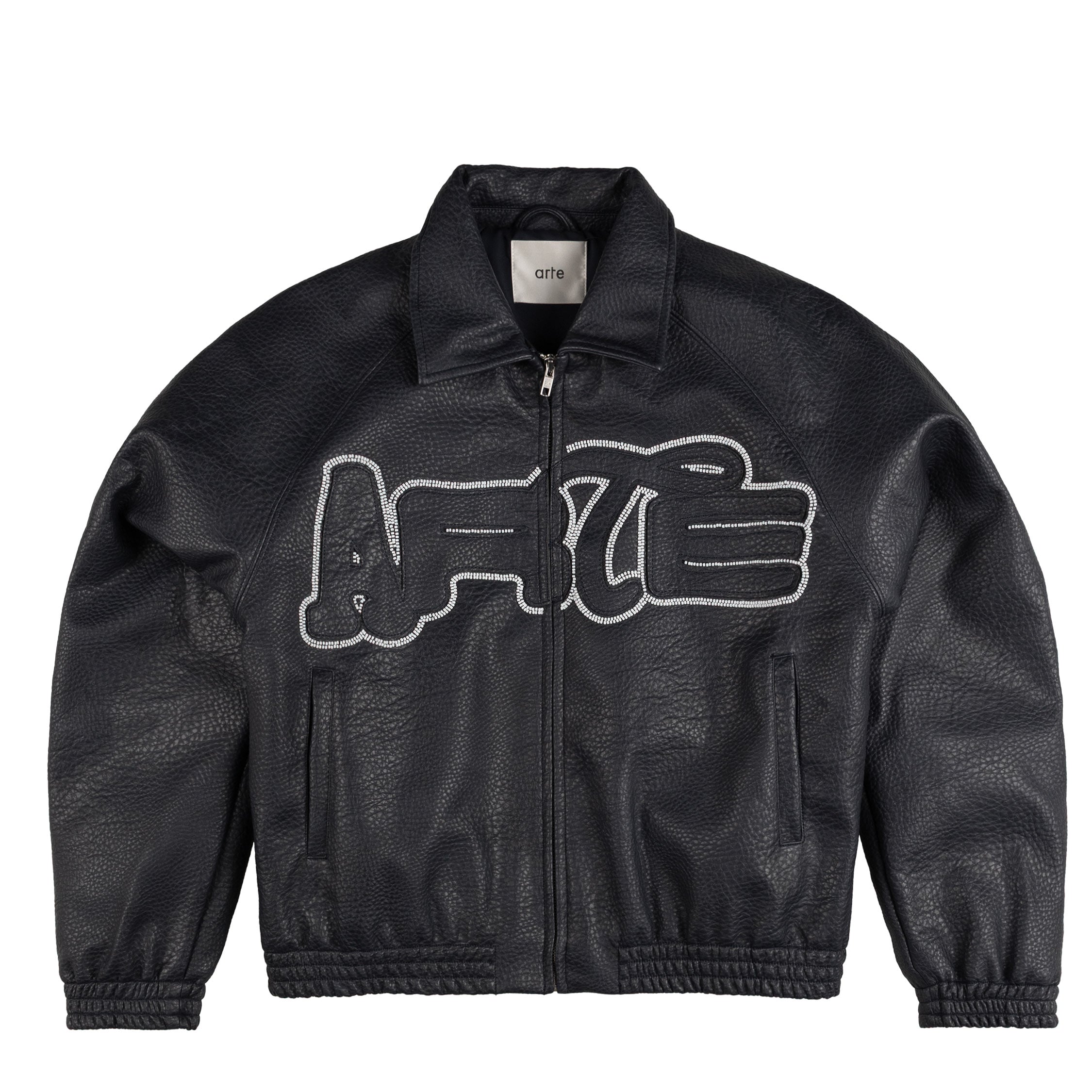 Image of Arte Antwerp Big Logo Leather Jacket
