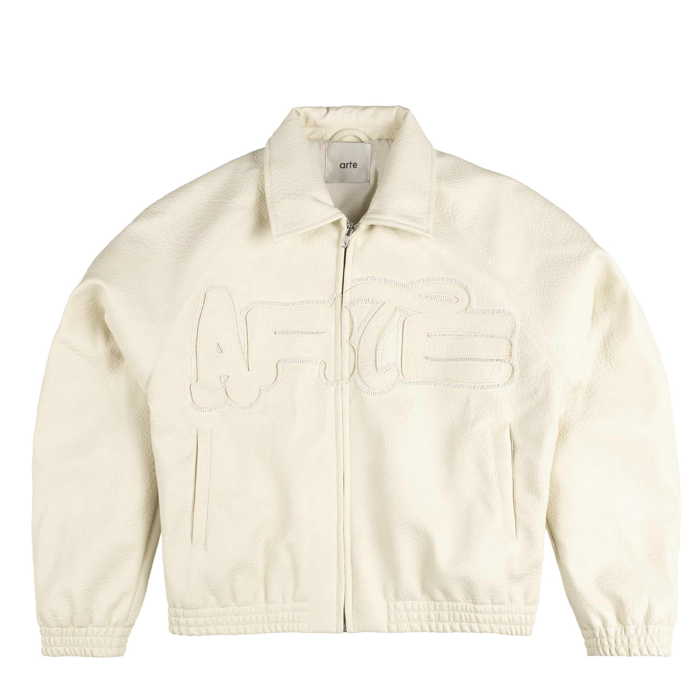 Image of Arte Antwerp Big Logo Leather Jacket
